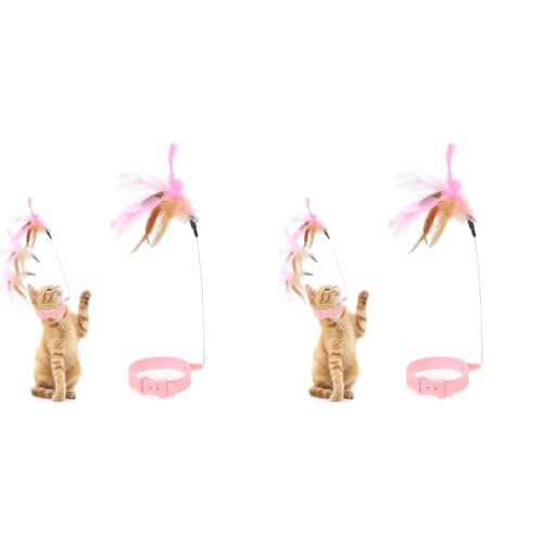 Qpets® Cat Toys Feather Collar with Teasing Toy Adjustable Stylish Design Interactive Elastic for Kittens Funny Playing Indoor 2PCS 20-32CM Qpets® Cat Toys Feather Collar with Teasing Toy Adjustable Stylish Design Interactive Elastic for Kittens Funny Playing Indoor 2PCS 20-32CM